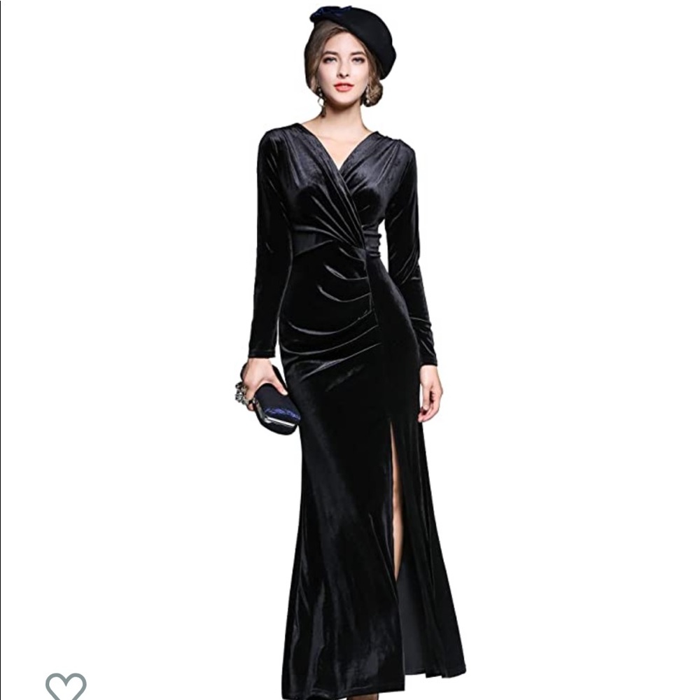 Ababalaya long Velvet Dress